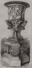 Ancient vase in the central hall, British Museum. London 1869 old print