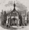 The Poultry Cross at Salisbury, restored. Wiltshire 1853 old antique print