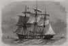 The Austrian frigate Radetzky, lately blown up at Vis. Croatia 1869 old print