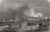 Tallinn at the south entrance to the Gulf of Finland. Estonia 1856 old print