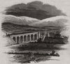 Lancaster. Bridge over the Lune, from the churchyard 1846 old antique print