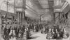 Queen Victoria at the fine arts exhibition at Antwerp. Belgium 1852 old print