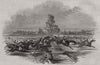Worcester steeplechase - the water leap opposite the grandstand 1846 old print