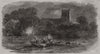 The floods in Worcestershire. The flood at Powick Ham 1852 old antique print