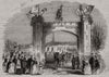 Triumphal arch, Belgrave Gate, Leicester. Leicestershire 1843 old print