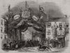 Triumphal arches, Leicester. Leicestershire 1843 old antique print picture