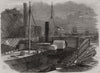 Imperial Dock, Rio de Janeiro. Entrance closed by the caisson. Brazil 1861