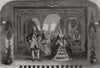 Private theatricals of the Inniskilling Dragoons at Mhow, India 1865 old print