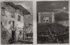 The war in Spain: Puycerda town hall; Summer theatre, Phalerum Bay, Athens 1874