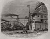 The London Bridge steam wharf 1844 old antique vintage print picture