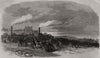 Traction engines bringing volunteer artillery into position, Dover 1869 print