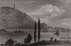 The German National Monument, as seen from Bingenbrück. Germany 1883 old print