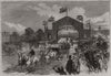 Departure of the bride and bridegroom from Kew. London 1866 old antique print