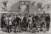 The war: reserves of the Prussian Guard mustering at Berlin 1870 old print