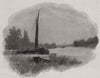 Kew Reach. London 1898 old antique vintage print picture