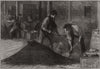 Sketches at a tea warehouse: bulking. London 1874 old antique print picture