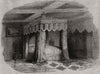 The new state bed. Decorative 1843 old antique vintage print picture