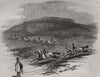 The training ground, Newmarket. Suffolk 1845 old antique vintage print picture