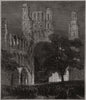 Kelso Abbey illuminated by the limelight. Scotland 1867 old antique print