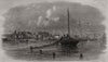 The herring fishery. Herring boats off Dunbar. Scotland 1863 old antique print