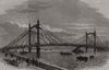 The Royal Albert Bridge, Chelsea. London 1873 old antique print picture