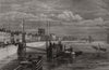 The new Chelsea Embankment, from Battersea Bridge. London 1874 old print