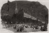 Fetes at Strasbourg. The illumination at Strasbourg. Bas-Rhin 1852 old print