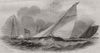 Weston-Super-Mare Regatta - the champion winning. Somerset 1845 old print