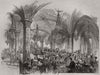 The Royal banquet, at Rosenau. Bavaria 1845 old antique vintage print picture