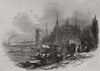 Bayen Thurm, Cologne. Germany 1845 old antique vintage print picture
