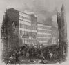 The Royal party changing horses Die Ziel, Frankfurt. Hessen 1845 old print