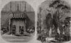 Throne in King's College Chapel; St. John's Gate. Cambridgeshire 1843 print