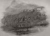 Queen Victoria crossing the Maine, at Langfort, Bavaria 1845 old antique print