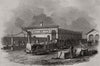 Cambridge station. Cambridgeshire 1845 old antique vintage print picture