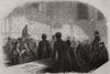 Hall of Trinity College, Cambridge - delivery of the orations 1847 old print