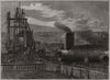 Scene of the recent boiler explosion at Airdrie. Scotland 1860 old print