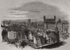 Cambridge, from the Castle Hill. Cambridgeshire 1843 old antique print picture