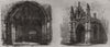 Bury St Edmunds. Abbey Gate interior; St. Mary's Church porch. Suffolk 1867