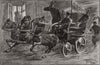 A fire engine in a Siberian town. Russia 1891 old antique print picture
