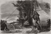 Winter sports in Canada. Moose hunting: game in sight. Snowshoes 1868 print