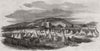 Encampment of sufferers by the great fire at Montreal. Quebec 1852 old print