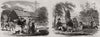 Courthouse exterior, backwoods of Canada. Jury retiring to deliberate 1855
