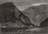 Town of Yale, British Columbia. Canada 1866 old antique vintage print picture