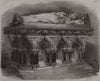 Lady John Manners monument in the mortuary chapel of Rawsley Church 1861 print