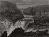 The falls of the Riviere du Loup, in Lower, or Eastern, Canada 1862 old print