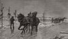 A sleigh road on the ice of the St. Lawrence. Canada 1888 old antique print