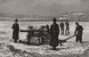 Canadian testing artillery gun sleigh St Lawrence river Quebec Canada 1888