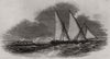 Encounter with a Slave Felucca. Liberia 1845 old antique vintage print picture