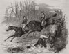 Sketch from the Leamington steeplechase. Warwickshire 1848 old antique print