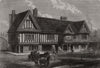 The old Crown House, Birmingham 1865 antique vintage print picture
